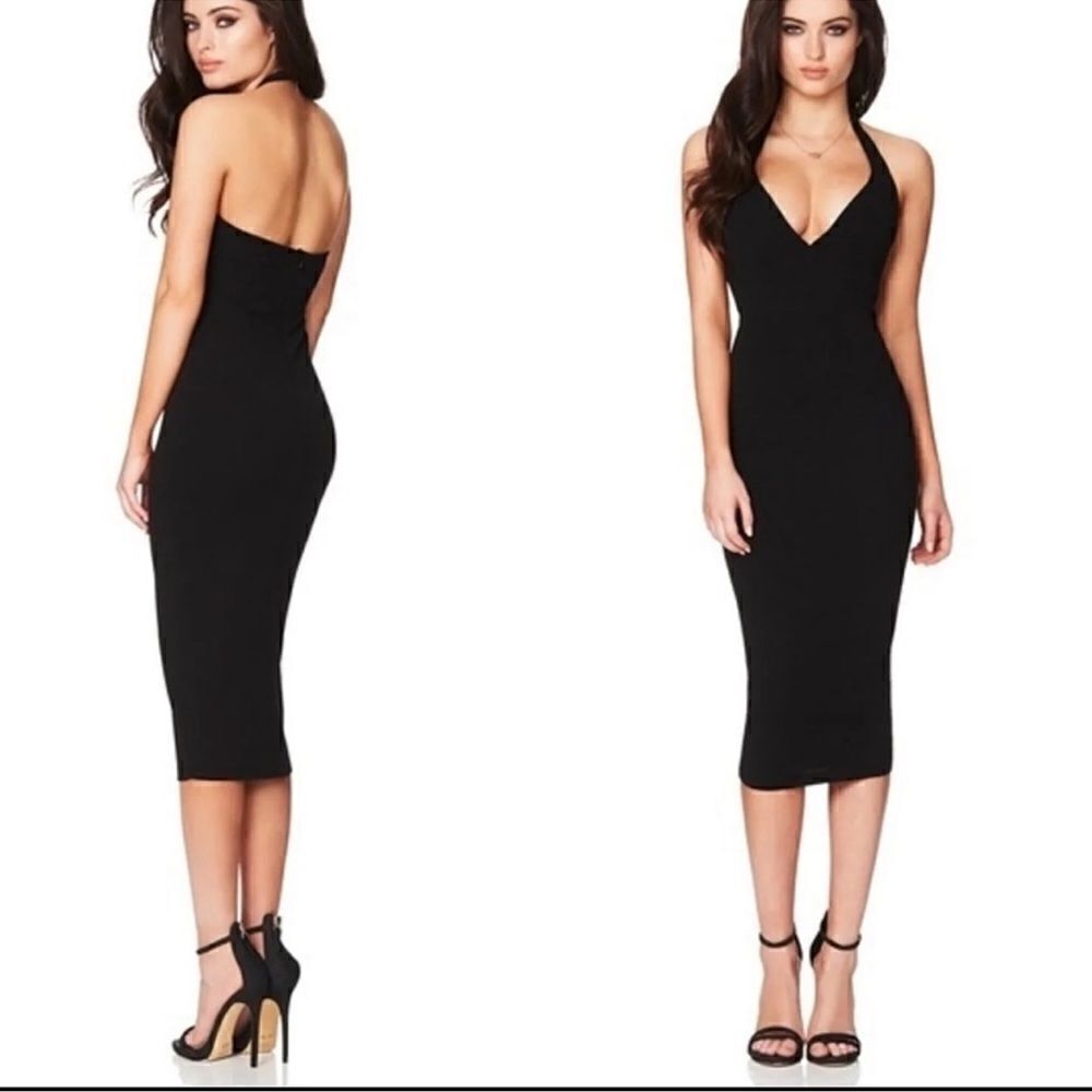 Nookie Medea Midi Body-con Dress Size Xtra Small in Black $219